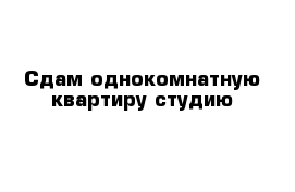 Сдам однокомнатную квартиру студию